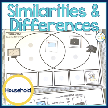 Preview of Similarities and Differences Household | Interactive Hands On Speech Therapy
