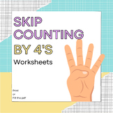 Interactive Skip Counting by 4's Puzzles | Printable | fil