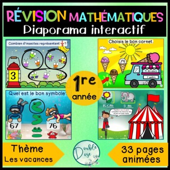 Preview of Interactive Slideshow Math Revision | Diaporama - Révision Math 1re année