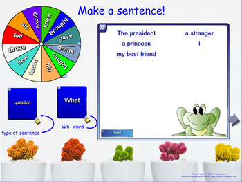 Preview of Make a Sentence! (Smart Board sentence-building game, editable)