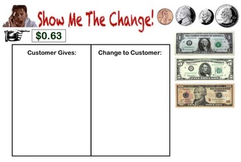 Preview of Interactive SmartBoard Activity: Make My Change! Game/Activity