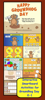 Preview of Interactive Smartboard Activities for Groundhog Day K-1