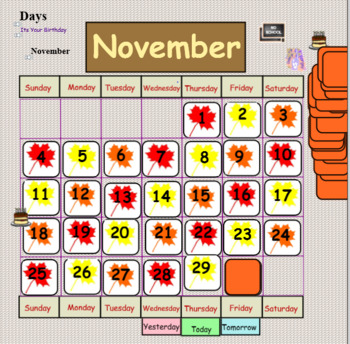 Calendar Interactive Smartboard by Stephanie Osterhouse TpT