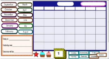 Preview of Interactive Smartboard Calendar for Primary Grades!