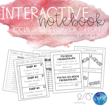 Preview of Interactive Social Skills Notebook