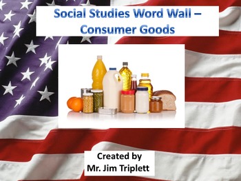Preview of Interactive Social Studies Word Wall Vocabulary Cards - Consumer Goods