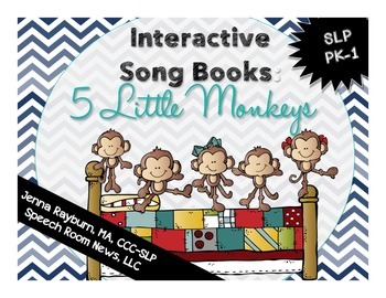 Preview of Interactive Song Book: 5 Little Monkeys