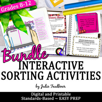 Preview of Interactive Sorting Grammar & Vocabulary Games BUNDLE, Digital and Printable