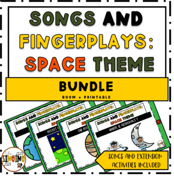 Preview of Interactive Space Themed Songs and Fingerplays BUNDLE: Boom + Printable