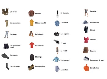 Spanish Clothing Interactive Activity, Powerpoint Game | TPT