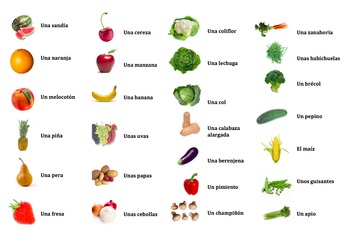 Spanish Fruits and Vegetables Interactive Activity ...
