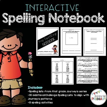Preview of Interactive Spelling Notebook (includes Journey's spelling lists for 1st Grade)
