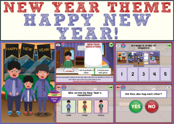 Preview of Interactive Story - Happy New Year! | New Year Theme Boom Cards