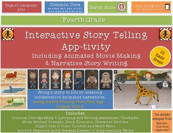 Preview of Interactive Story Telling, Writing & Movie Making  iPad App-tivity {4th Grade}