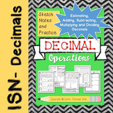 Interactive Student Notebook - Decimal Operations