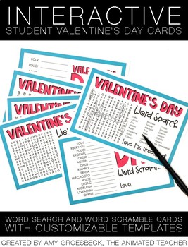 Preview of Interactive Student Valentine’s Day Cards