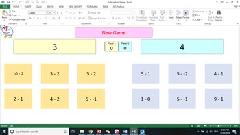 Preview of Interactive Subtract Game for Whiteboard Use