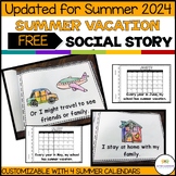 Summer Break Social Story Interactive Mini Book w/ Multipl