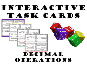 Preview of Interactive Task Cards - all Operations with Decimals