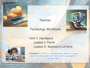 Preview of Interactive Technology Computer Lesson Workbook k, 1st, 2nd, 3rd and 4th grades