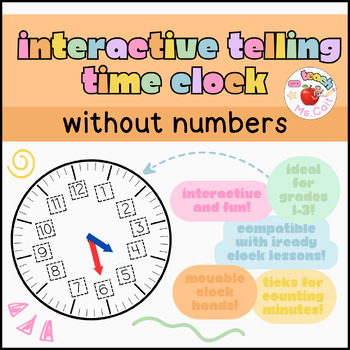 Preview of Interactive Telling Time Clock Without Numbers Template