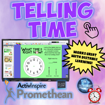 Preview of Interactive Telling Time for Promethean ActivPanel via ActivInspire | ClassFlow