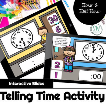 Preview of Interactive Telling Time to the HOUR & HALF-HOUR