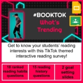 Interactive TikTok themed digital reading survey Google Slides for Classroom