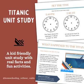 Preview of Titanic Unit Study // Magic Tree House Book Study // Elementary