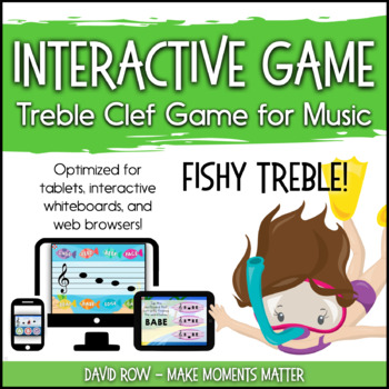 Preview of Interactive Treble Clef Game Pack - Fishy Treble!  Ocean-themed Games