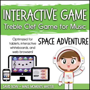 Preview of Interactive Treble Clef Game Pack - Space Adventure!  Outer Space-themed Games