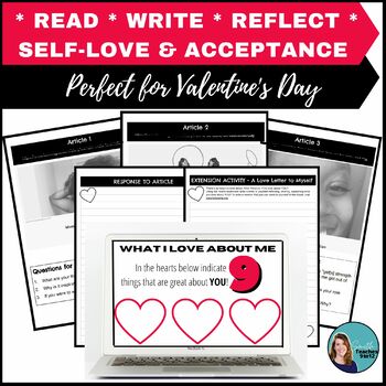 Preview of Read Write Reflect about Self-Love and Acceptance for Valentine's Day and more!