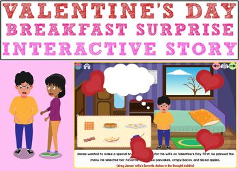 Preview of Interactive Valentine's Day Story - Breakfast Surprise Boom Cards