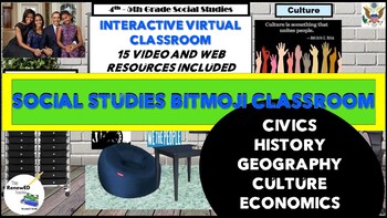 Preview of Interactive Virtual Bitmoji Social Studies Classroom