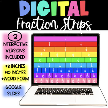 Preview of Interactive Virtual Fractions Strips - Distance Learning - Digital