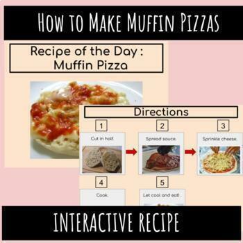 Preview of Interactive Visual Recipe: Muffin Pizza for Speech and Special Ed 3 Levels