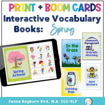 Preview of Interactive Vocabulary Books: Spring Print + Boom Cards