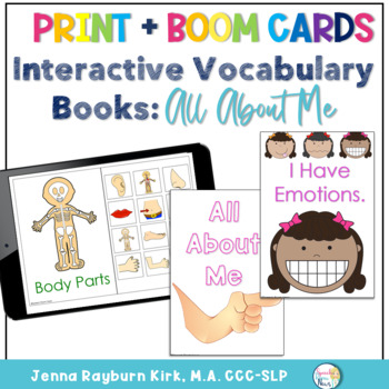Preview of Interactive Vocabulary Books: All About Me Books Print & Boom Decks