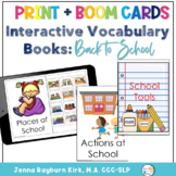 Interactive Vocabulary Books: Back to School Themed Print & Boom Decks