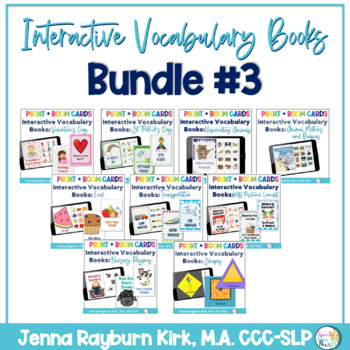 Preview of Interactive Vocabulary Books: Bundle 3 Print + Boom Cards™️