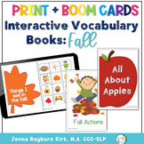 Interactive Vocabulary Books: Fall Theme Boom Decks + Print