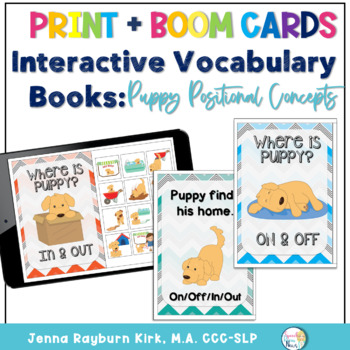Preview of Interactive Vocabulary Books: Puppy Prepositions with Boom Decks