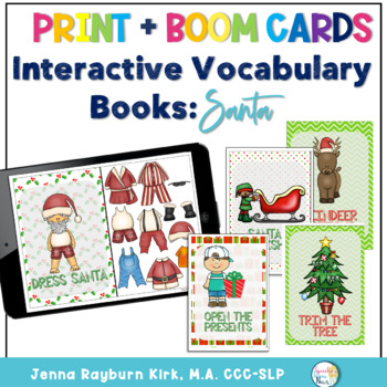 Preview of Interactive Vocabulary Books: Santa Print and Boom Cards™️