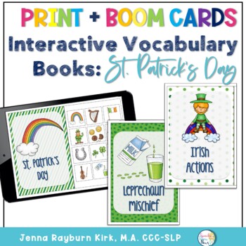 Preview of Interactive Vocabulary Books: St. Patrick's Day Print with Boom Cards™️