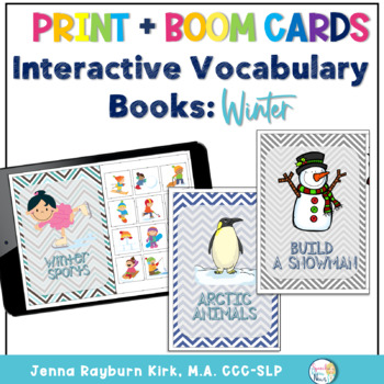 Preview of Interactive Vocabulary Books: Winter Print + Boom Decks