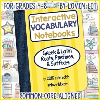 Preview of Greek and Latin Root Words, Prefixes, & Suffixes Interactive Notebook Vocabulary