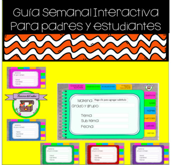 Preview of Interactive Weekly Guide for Parents and Students in Spanish (Editable)