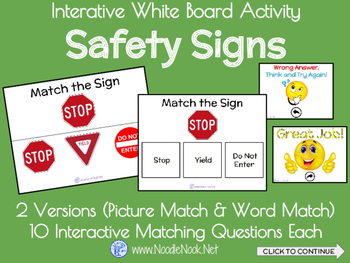 Preview of Interactive Whiteboard Activity featuring Community Signs