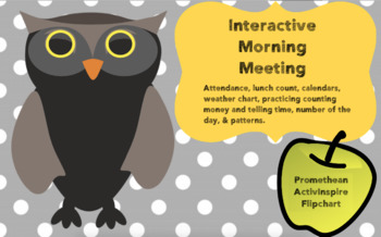 Preview of Interactive Whiteboard Morning Meeting Promethean ActivInspire Flipchart
