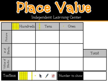 Preview of Interactive Whiteboard Place Value Learning Center (Promethean Flipchart)